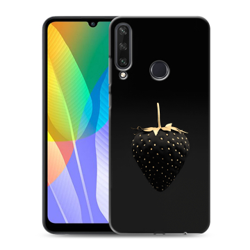 Силиконовый чехол на Huawei Y6p с принтом Черная клубника
