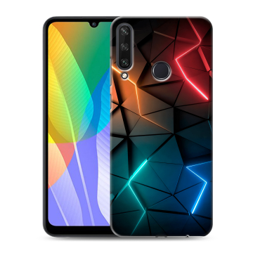 Силиконовый чехол на Huawei Y6p с принтом Абстракция неон