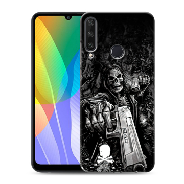 Силиконовый чехол на Huawei Y6p с принтом Скелет