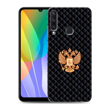 Силиконовый чехол на Huawei Y6p с принтом Герб России принт