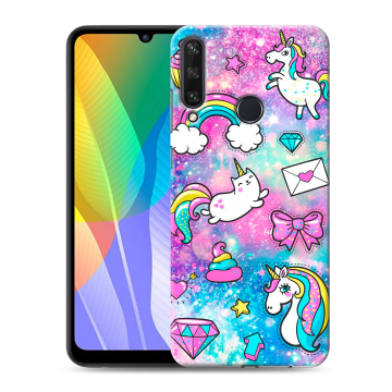 Силиконовый чехол на Huawei Y6p с принтом Единороги Силиконовый чехол на Huawei Y6p с принтом Единороги