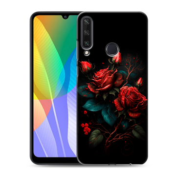 Силиконовый чехол на Huawei Y6p с принтом Розы красные