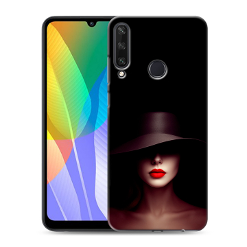 Силиконовый чехол на Huawei Y6p с принтом Девушка в шляпе
