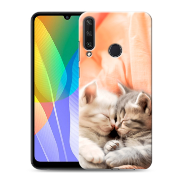 Силиконовый чехол на Huawei Y6p с принтом Котята