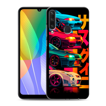 Силиконовый чехол на Huawei Y6p с принтом Гоночные машины