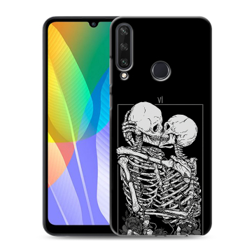Силиконовый чехол на Huawei Y6p с принтом Поцелуй скелетов