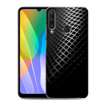 Силиконовый чехол на Huawei Y6p с принтом Текстура металла