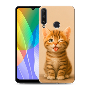 Силиконовый чехол на Huawei Y6p с принтом котенок