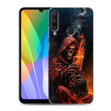 Силиконовый чехол на Huawei Y6p с принтом Скелет и карты