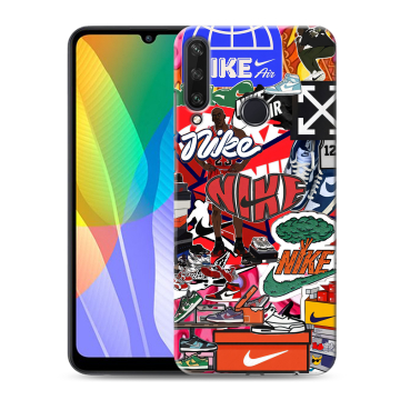 Силиконовый чехол на Huawei Y6p с принтом Найк Nike яркий