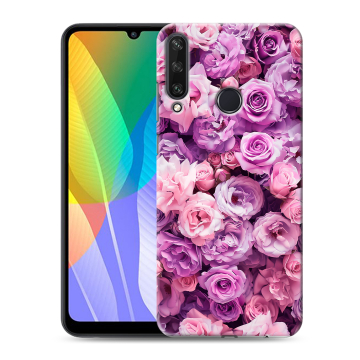 Силиконовый чехол на Huawei Y6p с принтом лавандовые розы