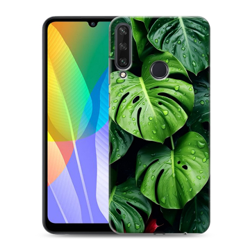 Силиконовый чехол на Huawei Y6p с принтом Листья