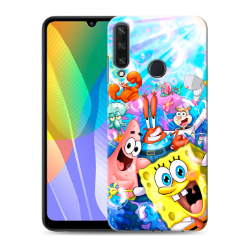Силиконовый чехол на Huawei Y6p с принтом спанчбоб спанч боб