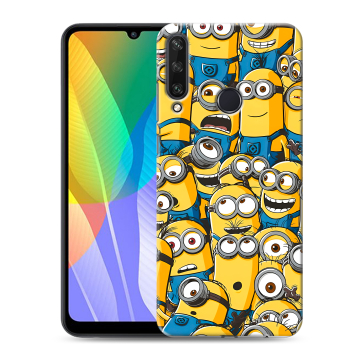Силиконовый чехол на Huawei Y6p с принтом Миньоны