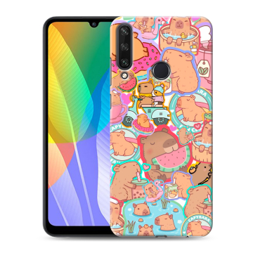 Силиконовый чехол на Huawei Y6p с принтом капибары