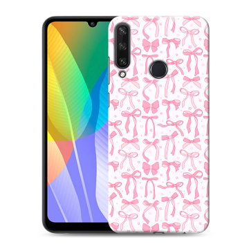 Силиконовый чехол на Huawei Y6p с принтом Розовые бантики