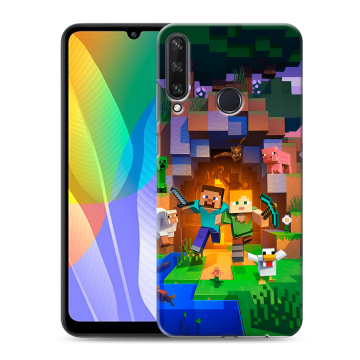 Силиконовый чехол на Huawei Y6p с принтом Майнкрафт Minecraft