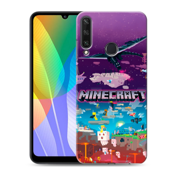 Силиконовый чехол на Huawei Y6p с принтом Майнкрафт Minecraft