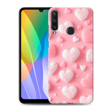 Силиконовый чехол на Huawei Y6p с принтом Сердечки