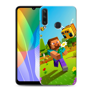 Силиконовый чехол на Huawei Y6p с принтом Майнкрафт Minecraft Силиконовый чехол на Huawei Y6p с принтом Майнкрафт Minecraft