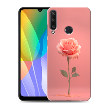 Силиконовый чехол на Huawei Y6p с принтом Розовая роза Силиконовый чехол на Huawei Y6p с принтом Розовая роза