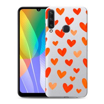 Силиконовый чехол на Huawei Y6p с принтом Сердечки Силиконовый чехол на Huawei Y6p с принтом Сердечки