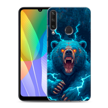 Силиконовый чехол на Huawei Y6p с принтом Медведь Силиконовый чехол на Huawei Y6p с принтом Медведь