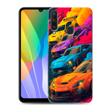 Силиконовый чехол на Huawei Y6p с принтом Тачки Силиконовый чехол на Huawei Y6p с принтом Тачки