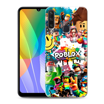Силиконовый чехол на Huawei Y6p с принтом Roblox Роблокс