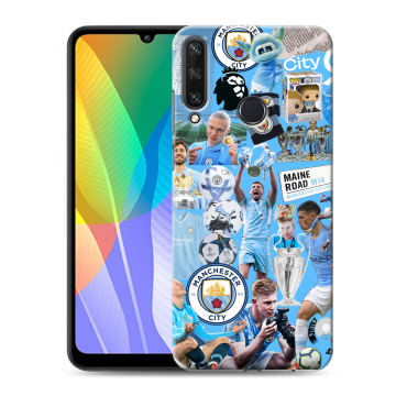 Силиконовый чехол на Huawei Y6p с принтом Man City Манчестер Сити
