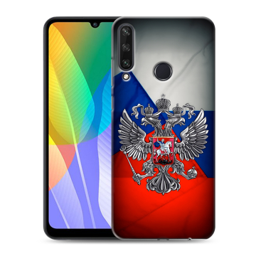 Силиконовый чехол на Huawei Y6p с принтом Флаг России