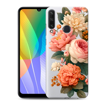 Силиконовый чехол на Huawei Y6p с принтом цветы