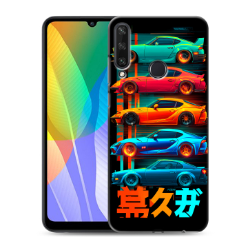 Силиконовый чехол на Huawei Y6p с принтом машины тачки