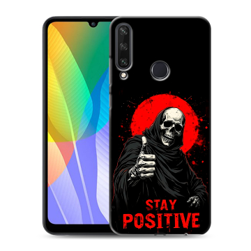 Силиконовый чехол на Huawei Y6p с принтом смешной скелет Силиконовый чехол на Huawei Y6p с принтом смешной скелет