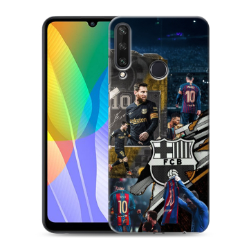Силиконовый чехол на Huawei Y6p с принтом Messi Barcelona