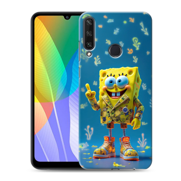 Силиконовый чехол на Huawei Y6p с принтом Спанч боб Спанчбоб