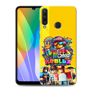 Силиконовый чехол на Huawei Y6p с принтом Roblox Роблокс