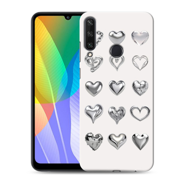 Силиконовый чехол на Huawei Y6p с принтом Y2K сердечки
