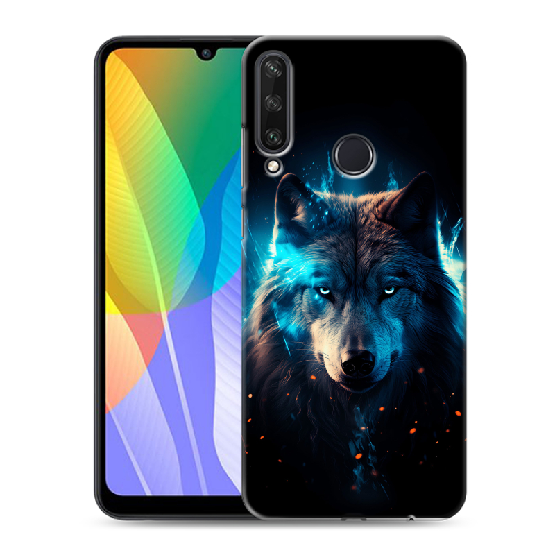Силиконовый чехол на Huawei Y6p с принтом Волк ночной Силиконовый чехол на Huawei Y6p с принтом Волк ночной