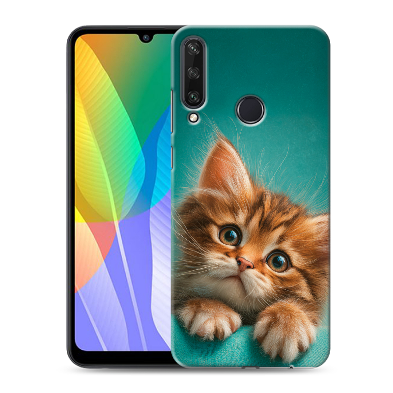 Пластиковый чехол на Huawei Y6p с принтом котенок Пластиковый чехол на Huawei Y6p с принтом котенок