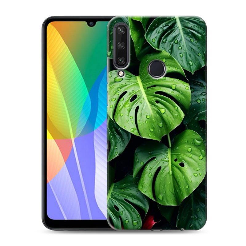 Силиконовый чехол на Huawei Y6p с принтом Листья Силиконовый чехол на Huawei Y6p с принтом Листья