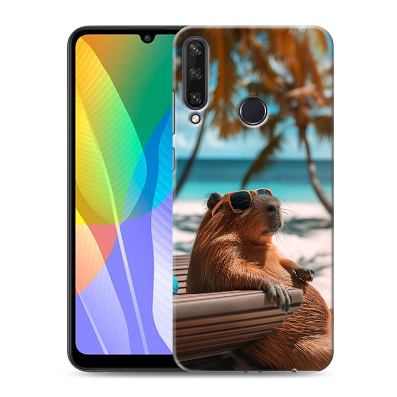 Силиконовый чехол на Huawei Y6p с принтом Капибара Силиконовый чехол на Huawei Y6p с принтом Капибара