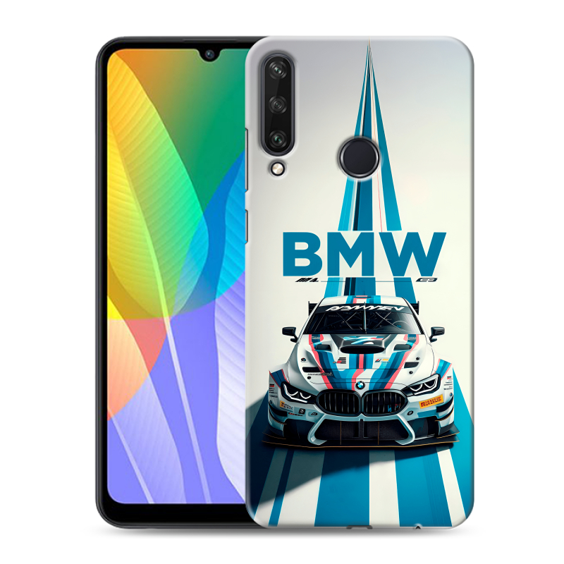 Пластиковый чехол на Huawei Y6p с принтом БМВ BMW Пластиковый чехол на Huawei Y6p с принтом БМВ BMW