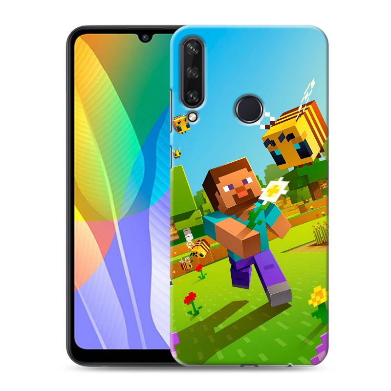 Пластиковый чехол на Huawei Y6p с принтом Майнкрафт Minecraft Пластиковый чехол на Huawei Y6p с принтом Майнкрафт Minecraft