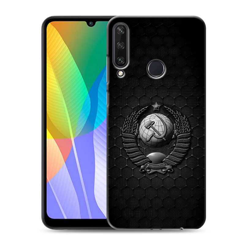 Пластиковый чехол на Huawei Y6p с принтом Герб Флаг СССР Пластиковый чехол на Huawei Y6p с принтом Герб Флаг СССР