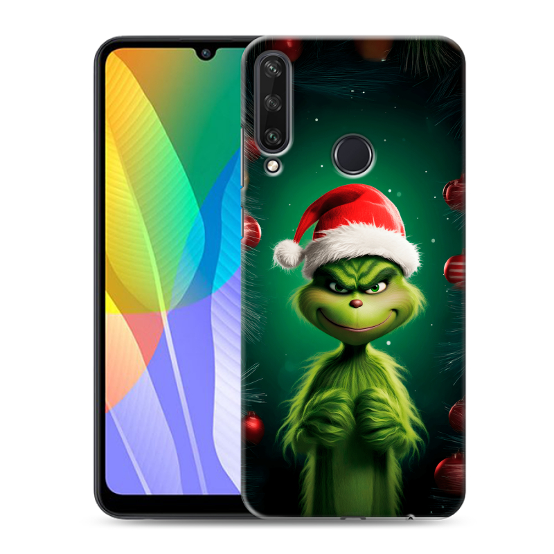 Силиконовый чехол на Huawei Y6p с принтом Гринч Новый год Рождество Силиконовый чехол на Huawei Y6p с принтом Гринч Новый год Рождество