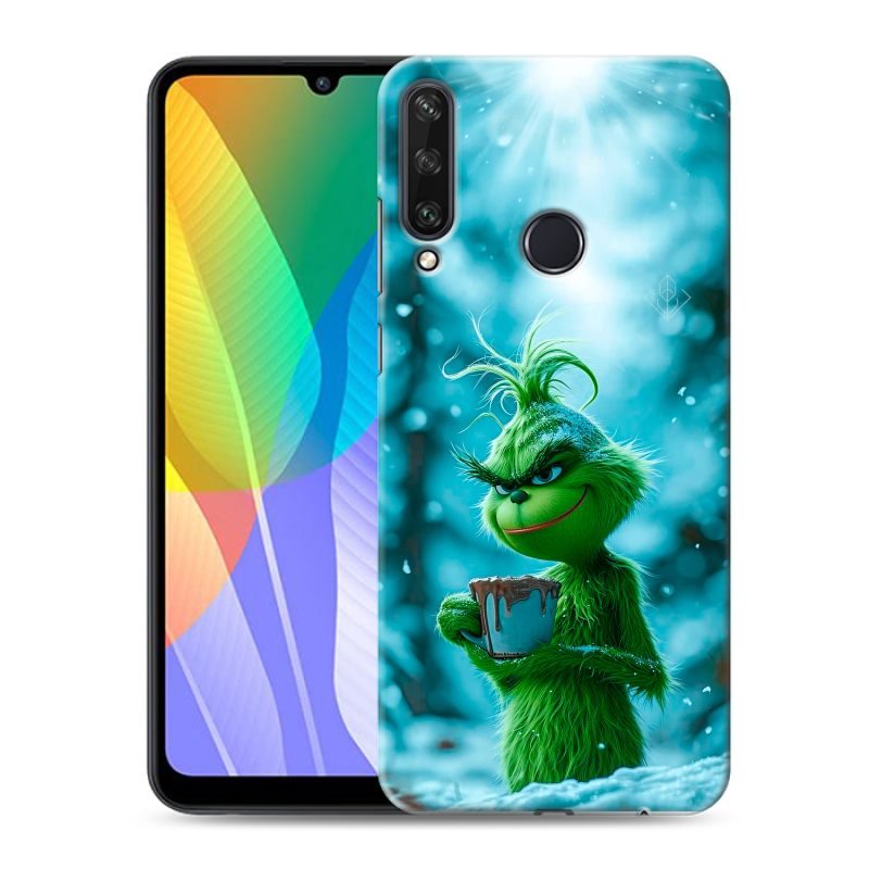 Пластиковый чехол на Huawei Y6p с принтом Новый год гринч Пластиковый чехол на Huawei Y6p с принтом Новый год гринч