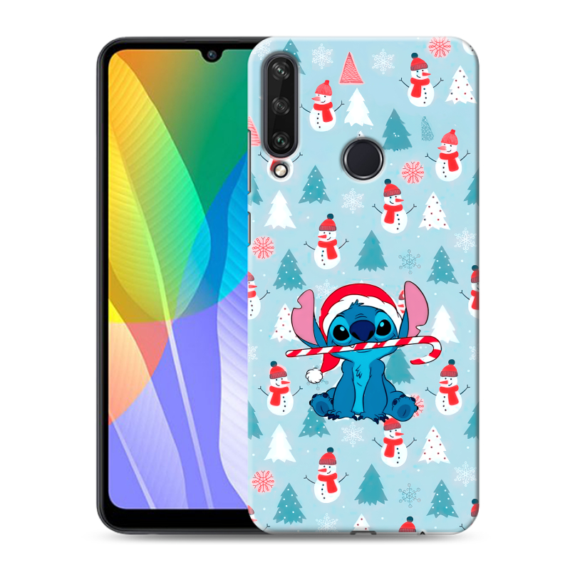 Силиконовый чехол на Huawei Y6p с принтом Стич Новый год Силиконовый чехол на Huawei Y6p с принтом Стич Новый год