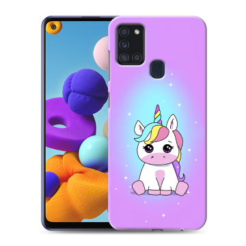 Силиконовый чехол на Samsung Galaxy A21s с принтом Единорог