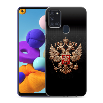 Силиконовый чехол на Samsung Galaxy A21s с принтом Герб России